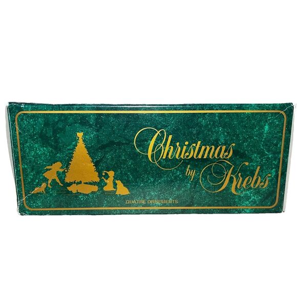 Lot 3 Vintage Christmas by Krebs Glass Ornaments Frosted Ivory Rose Mauve 12pc - Picture 5 of 11